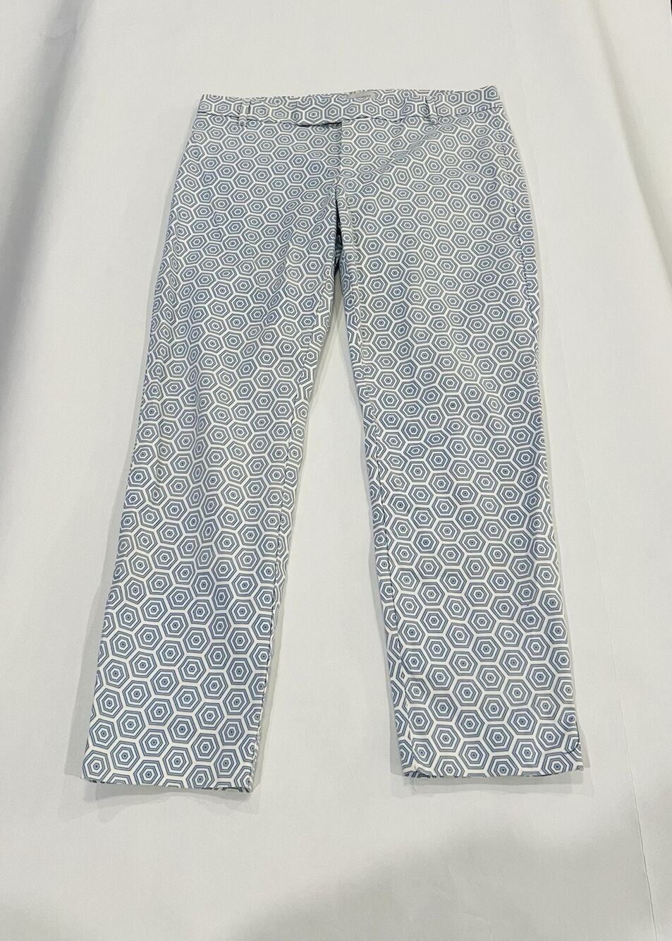 GAP Slim Cropped Stretch Capri Blue And White Size 8 A0135